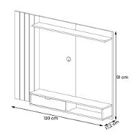 Painel Jb 5001 Suspenso Sala Para Tv's Até 43 Polegadas Nature - 4