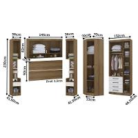 Quarto 8 Portas 6 Gavetas Cabeceira Cs Paris Luciane Móveis Avelã Pf-branco Pf