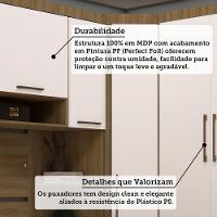 Quarto 8 Portas 6 Gavetas Cabeceira Cs Paris Luciane Móveis Avelã Pf-branco Pf - 5