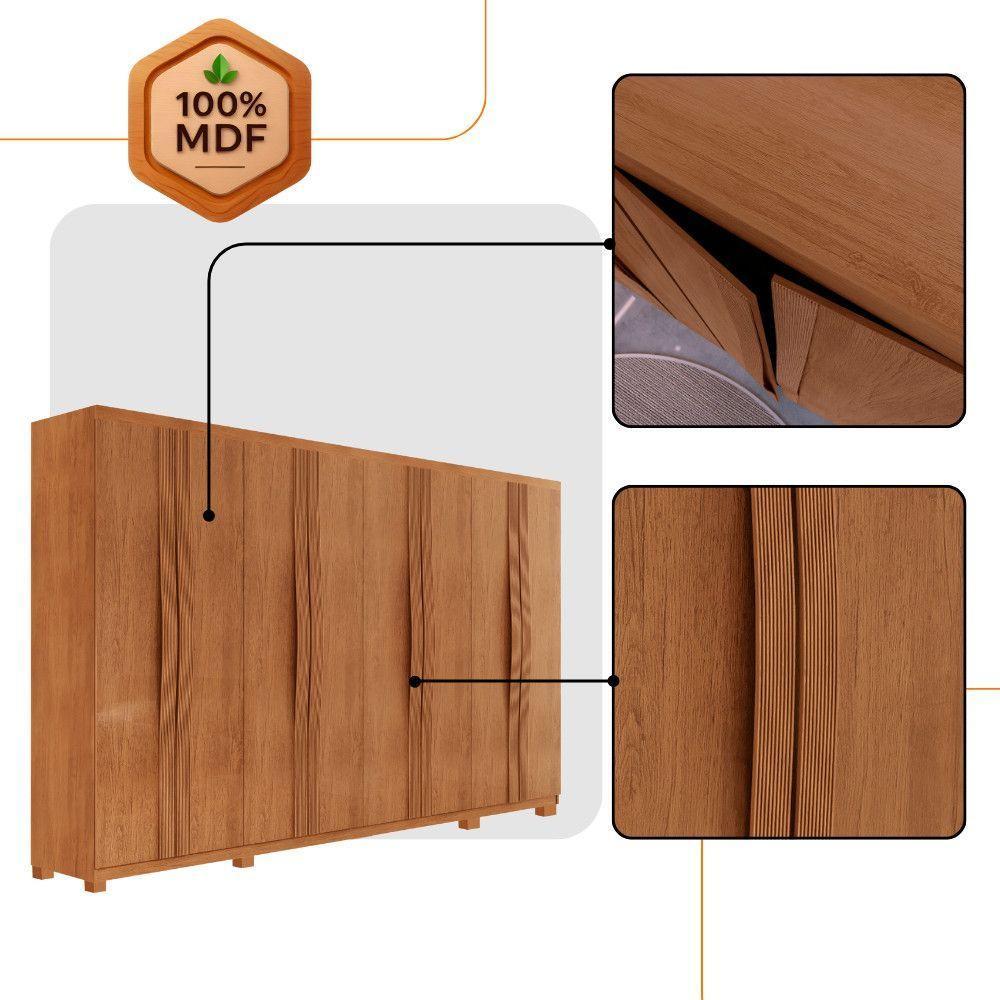 Guarda Roupa Casal Dunas 8 Portas 4 Gavetas Moderna Mobília Naturalle - 5