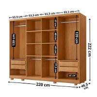 Guarda Roupa Casal Dunas 8 Portas 4 Gavetas Moderna Mobília Naturalle - 3