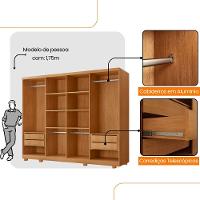 Guarda Roupa Casal Dunas 8 Portas 4 Gavetas Moderna Mobília Naturalle