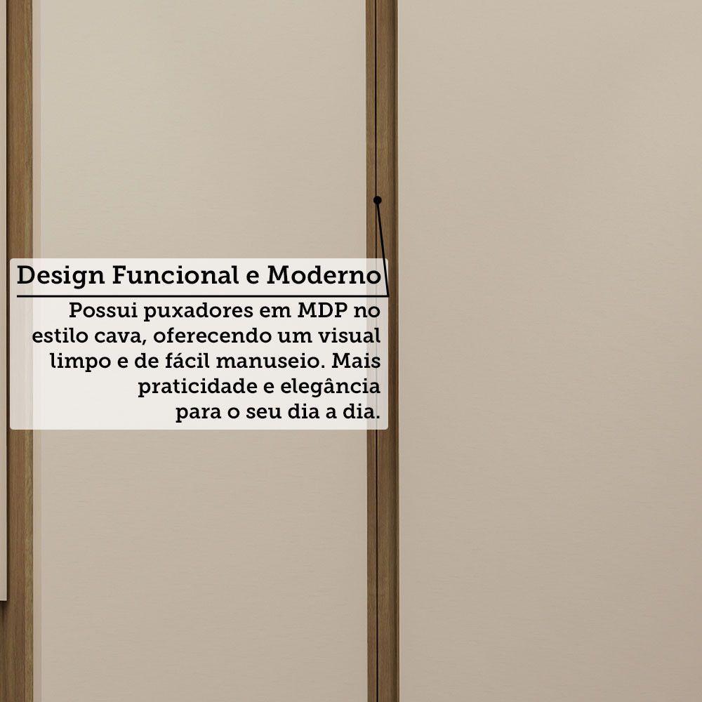 Quarto Solteiro Guarda Roupa Mesas De Cabeceira 263cm Veneza Avelã Pf-arenas Pf - 8