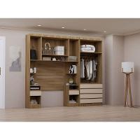 Quarto Solteiro Guarda Roupa Mesas De Cabeceira 263cm Veneza Avelã Pf-arenas Pf - 2