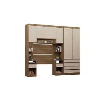 Quarto Solteiro Guarda Roupa Mesas De Cabeceira 263cm Veneza Avelã Pf-arenas Pf