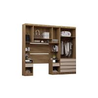 Quarto Solteiro Guarda Roupa Mesas De Cabeceira 263cm Veneza Avelã Pf-arenas Pf - 5