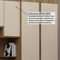 Quarto Solteiro Guarda Roupa Mesas De Cabeceira 263cm Veneza Avelã Pf-arenas Pf - 6