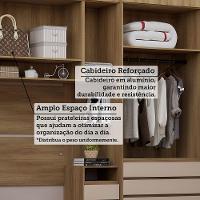 Quarto Solteiro Guarda Roupa Mesas De Cabeceira 263cm Veneza Avelã Pf-arenas Pf - 9