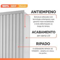 Guarda Roupas Casal 2 Portas De Correr Com Espelho Ripado 100% Mdf 4 Gavetas Malta Branco - 5