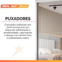 Guarda Roupas Casal 2 Portas De Correr Com Espelho Ripado 100% Mdf 4 Gavetas Malta Branco - 6