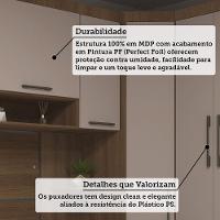 Quarto 8 Portas 6 Gavetas Cabeceira Qn Paris Luciane Móveis Avelã Pf-cinammon Pf