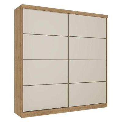 Guarda Roupa Casal Malaga 2 Portas Capuccino Off White Acetinado - Thb