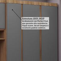 Quarto Casal Guarda Roupa Mesa De Cabeceira 311cm Veneza Luc Avelã Pf-cinza Supremo Pf - 6