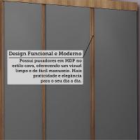 Quarto Casal Guarda Roupa Mesa De Cabeceira 311cm Veneza Luc Avelã Pf-cinza Supremo Pf - 8