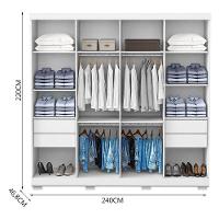 Guarda Roupa Casal Porto 8 Portas 4 Gavetas E Cômoda Sapateira Milão Branco Brilho – Aramóveis - 8