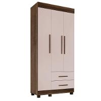 Guarda Roupa Copacabana New Quarto Com 3 Portas E 2 Gavetas Imbuia-off White - 1