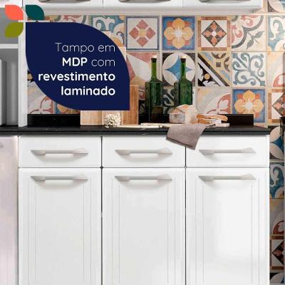 Cozinha De Aço Completa Com Kit Para Micro-ondas Telasul Topázio 4 Peças Branco