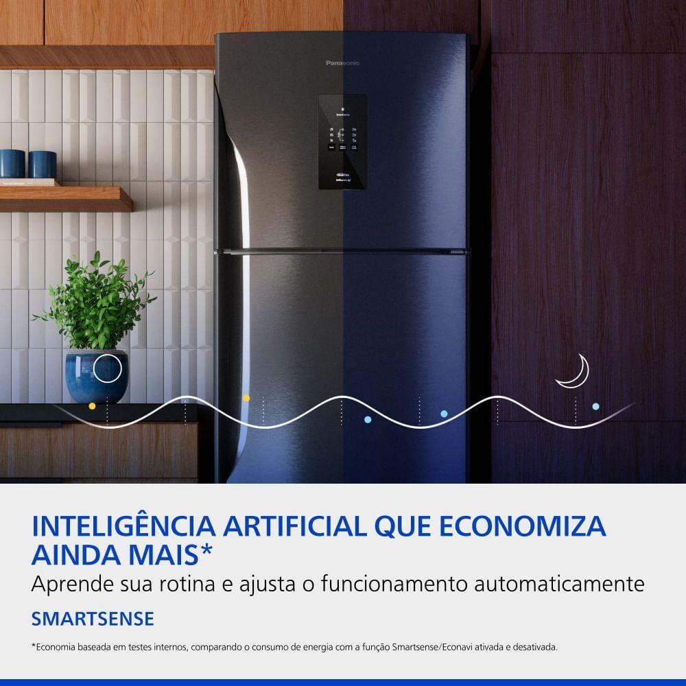Geladeira Panasonic BT71 Black Inox Look Duplex Frost Free 494L Inverter A - NR-BT71PV4BA 110V - 9
