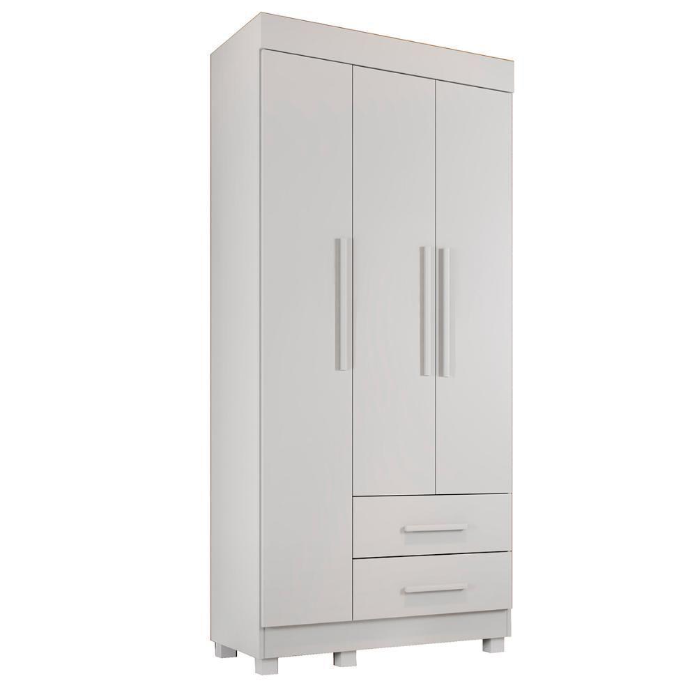 Guarda Roupa Copacabana New Quarto Com 3 Portas E 2 Gavetas Branco - 1