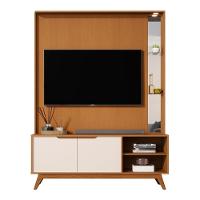 Home Tucumã 1.4 Tv Até 60 Pol. Pés De Madeira Maciça E Led Nature-off White - 1