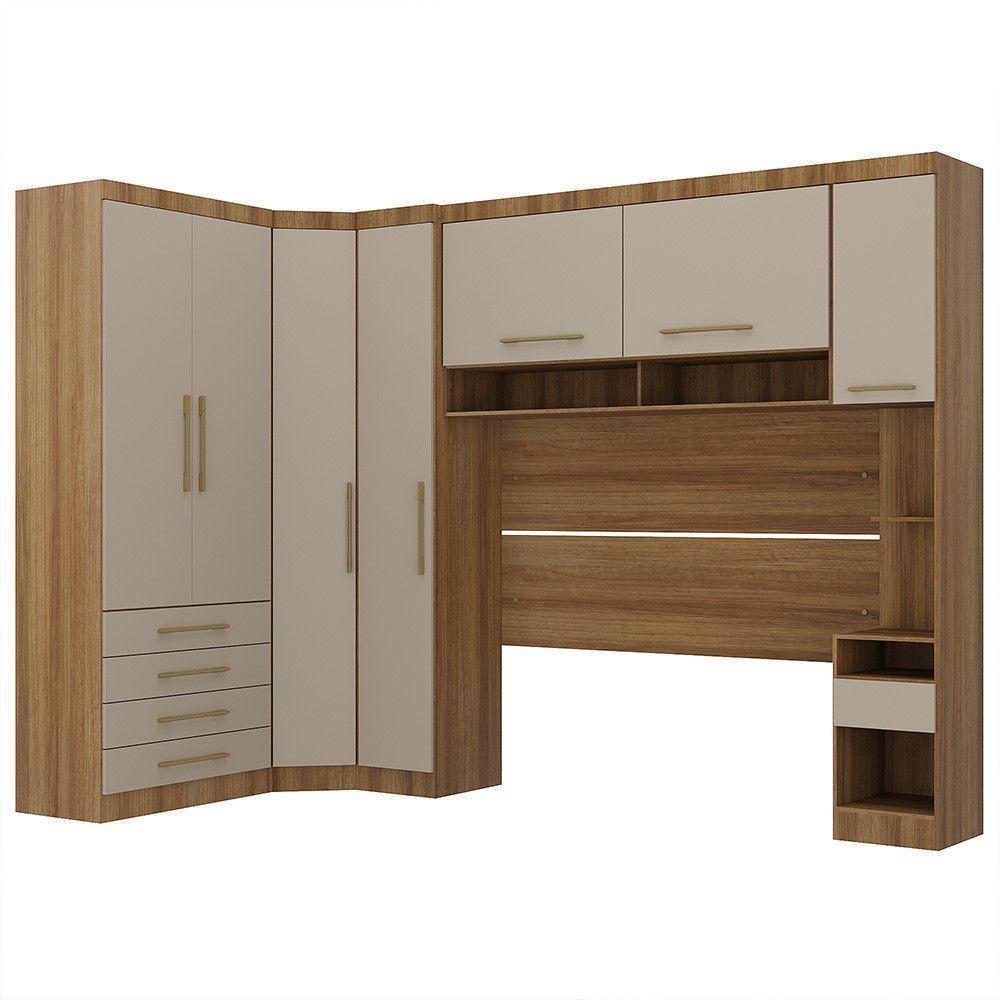 Quarto 7 Portas 5 Gavetas Cab Cs Paris Master Luciane Móveis Avelã Pf-cinammon Pf - 2