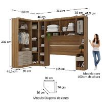 Quarto 7 Portas 5 Gavetas Cab Cs Paris Master Luciane Móveis Avelã Pf-cinammon Pf - 3