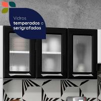 Cozinha De Aço Completo Telasul Topázio C/ Vidro 4 Peças Branco Com Preto Branco Com Preto - 6