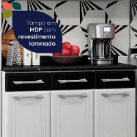 Cozinha De Aço Completo Telasul Topázio C/ Vidro 4 Peças Branco Com Preto Branco Com Preto - 7