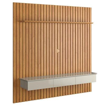 Home Suspenso Ripado Antares 1.8 Sala Tv Até 75 Polegadas Cinamomo-off White