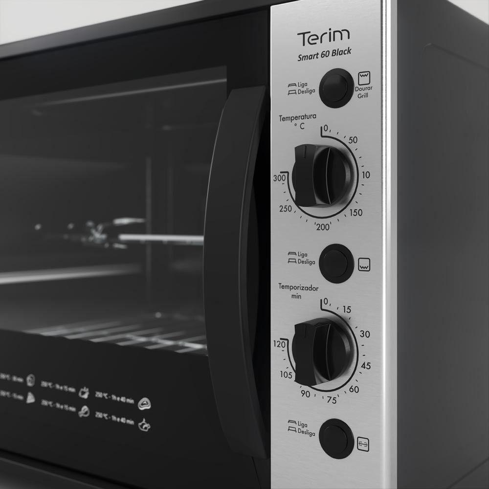 Forno Terim Elétrico Bancada Smart60 Black Com Espeto 60l Preto 220V - 4