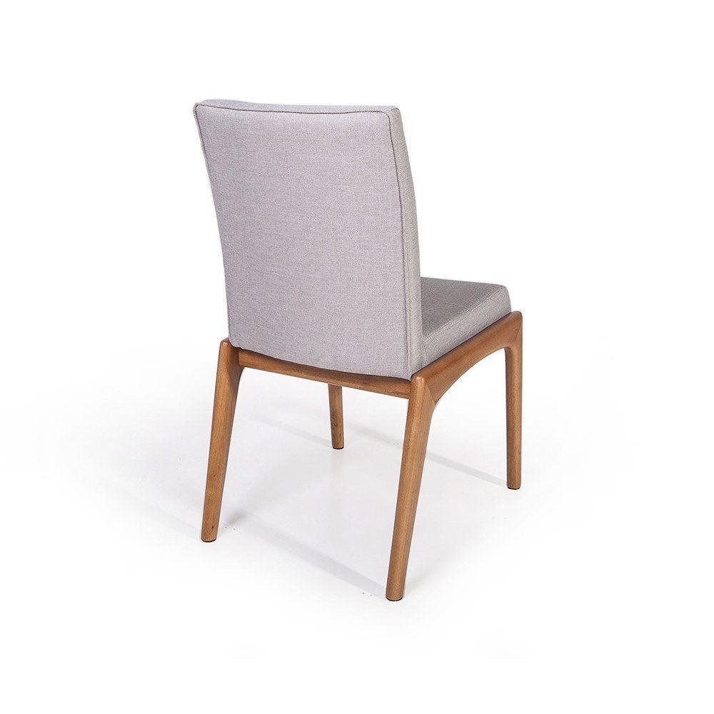 Conjunto 4 Cadeiras De Jantar Estofadas Sara Cinza Claro - 4