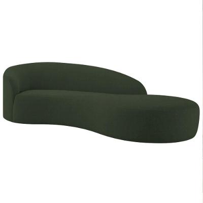 Divã Recamier Orgânico França 200cm Lado Direito Linho - Amarena Moveis Verde