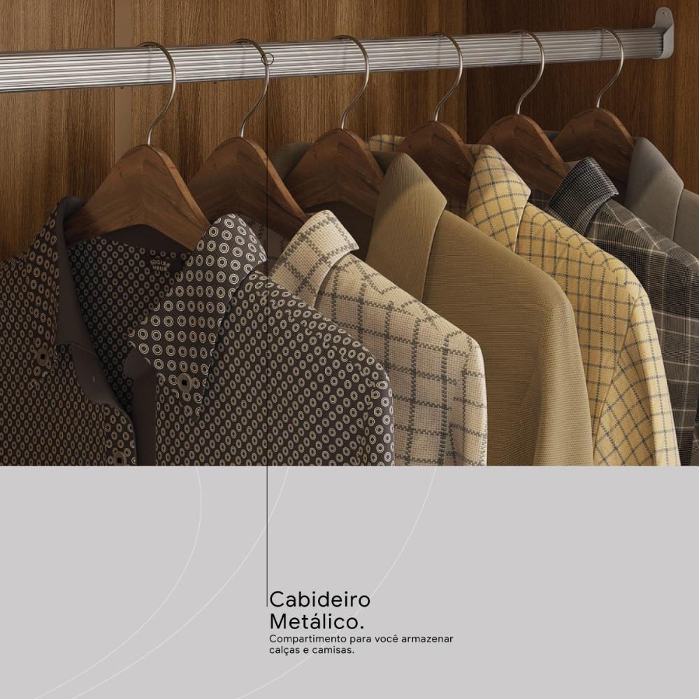 Cômoda London Quarto Com 7 Gavetas 2 Portas E Rodízios Amendola Touch - 6