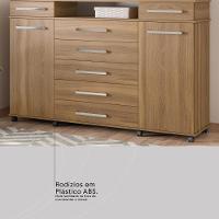 Cômoda London Quarto Com 7 Gavetas 2 Portas E Rodízios Amendola Touch - 8