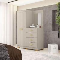 Cômoda Guarda-roupa Com 4 Gavetas E 5 Prateleiras Com Espelho Cristine Fendi - 7