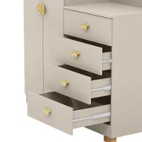 Cômoda Guarda-roupa Com 4 Gavetas E 5 Prateleiras Com Espelho Cristine Fendi - 8