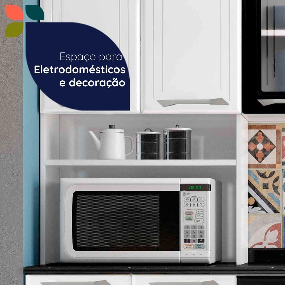 Cozinha De Aço Completa C/ Kit Para Micro-ondas Telasul Topázio 4 Peças Branco/preto Branco Com Preto - 7