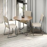 Conjunto 4 Cadeiras De Jantar Next Cinza Claro Corriente Est.preta - 1