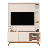 Home Tucumã 1.4 Tv Até 60 Pol. Pés De Madeira Maciça E Led Off White - 1