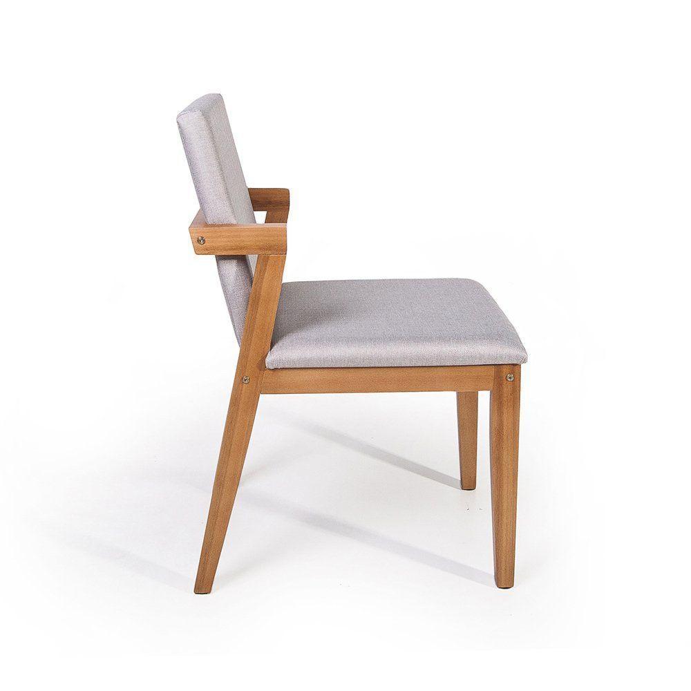 Conjunto 2 Cadeiras Estofadas Luna Cinza Claro - 3