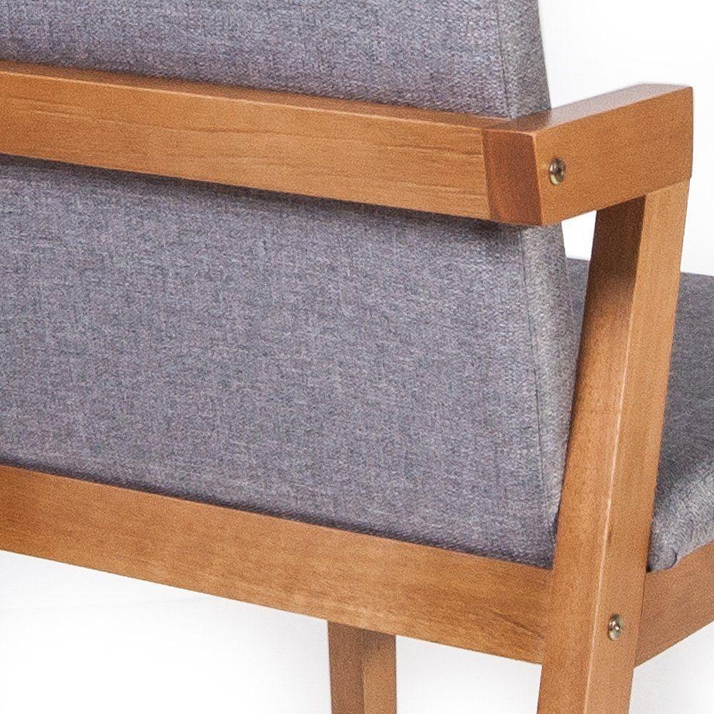 Conjunto 2 Cadeiras Estofadas Luna Cinza Escuro - 3