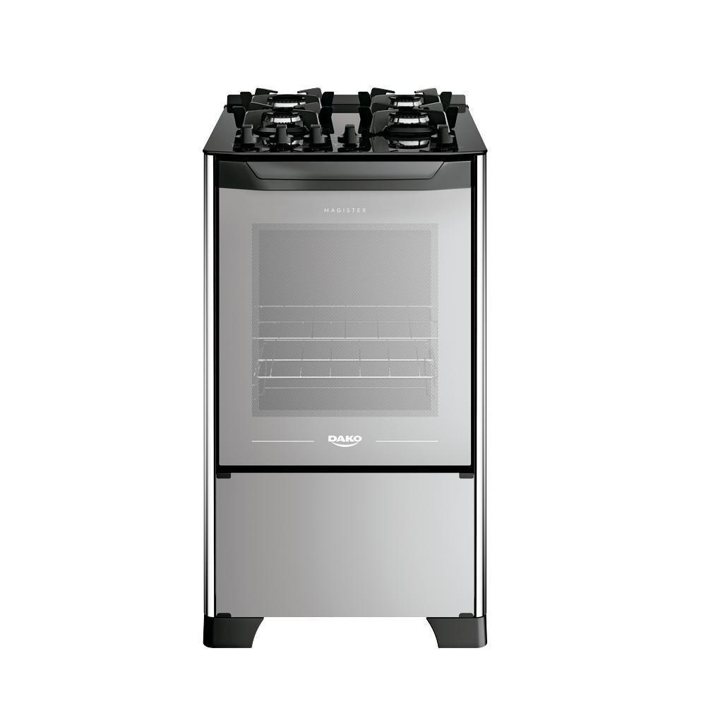 Fogão 4 Bocas Dako Magister Style Com Mesa De Vidro Espelhado Bivolt - 1