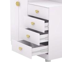 Cômoda Guarda-roupa Com 4 Gavetas E 5 Prateleiras Com Espelho Cristine Branco/camarim - 8