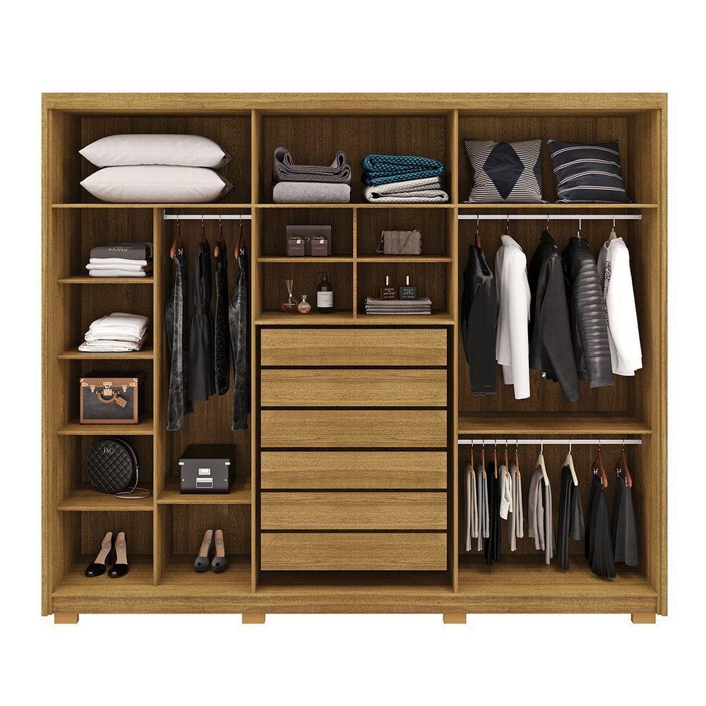 Guarda-roupa Casal 6 Portas 6 Gavetas 100% Mdf Dukai Nature/fendi - 2