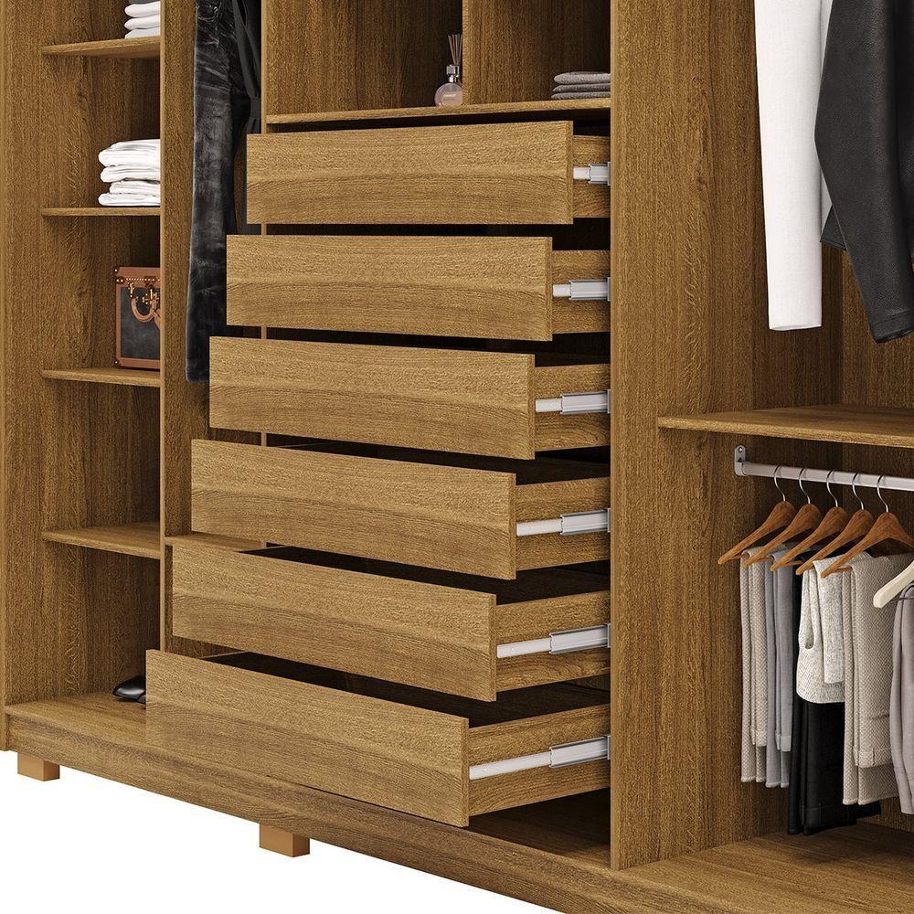 Guarda-roupa Casal 6 Portas 6 Gavetas 100% Mdf Dukai Nature/fendi - 5