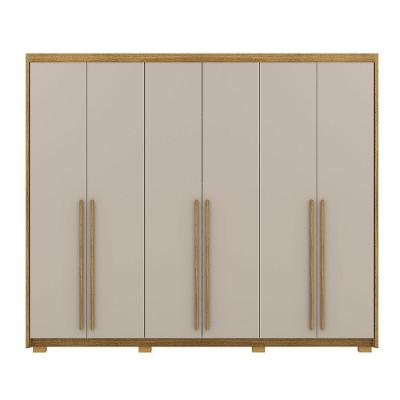 Guarda-roupa Casal 6 Portas 6 Gavetas 100% Mdf Dukai Nature/fendi