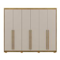 Guarda-roupa Casal 6 Portas 6 Gavetas 100% Mdf Dukai Nature/fendi - 1