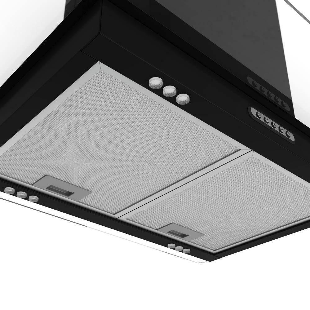 Coifa Terim Ilha Teto Vidro Reto Black 90 cm Preto 110V - 7