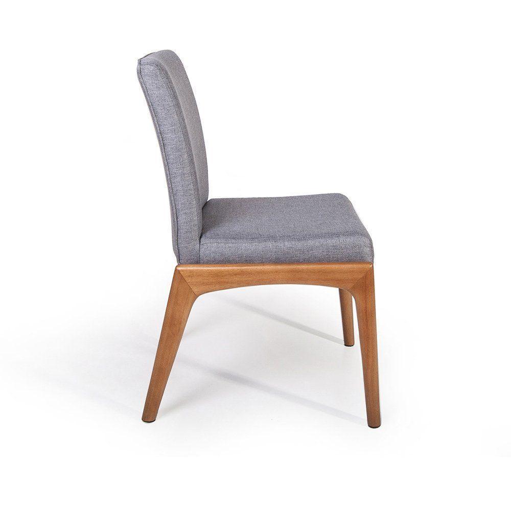 Conjunto 2 Cadeiras De Jantar Estofadas Sara Cinza Escuro - 3