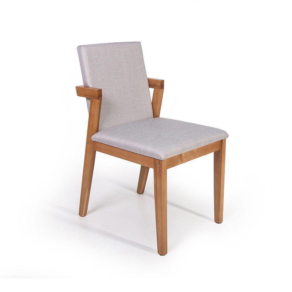 Conjunto 6 Cadeiras Estofadas Luna Cinza Claro - 4